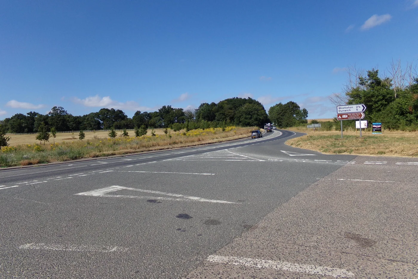 The A12 at Yoxford. Suffolk County Council Highways is carrying out emergency carriageway repairs on the road through the village, working overnight
