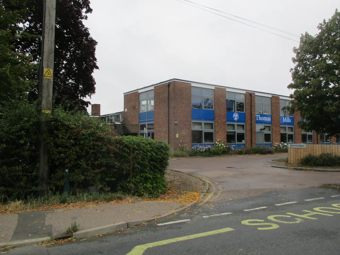 The entrance to Thomas Mills High School in Framlingham. The school published its post-16 results on 13 August.